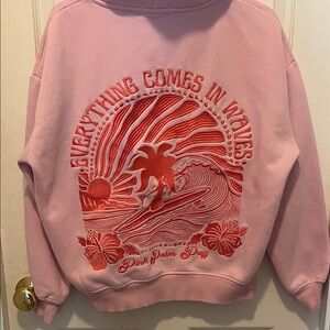 Pink Palm Puff Sweatshirt